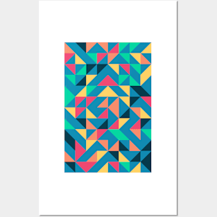 Creative Geometric Colourful Triangle Pattern #21 Posters and Art